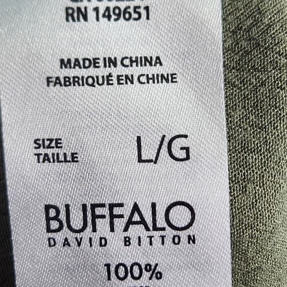 BUFFALO David Bitton Olive Green Gauze Cap Sleeve Top Size Large - Picture 8 of 11